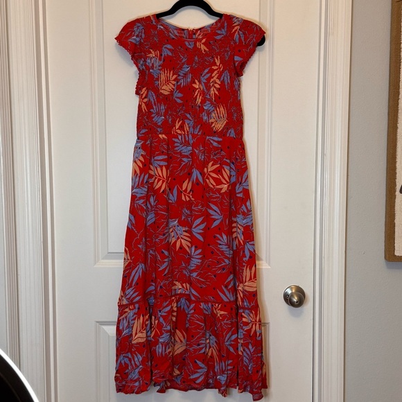 Lost + Wander Dresses & Skirts - Lost + Wander Red and Blue Flutter Sleeve Sundress